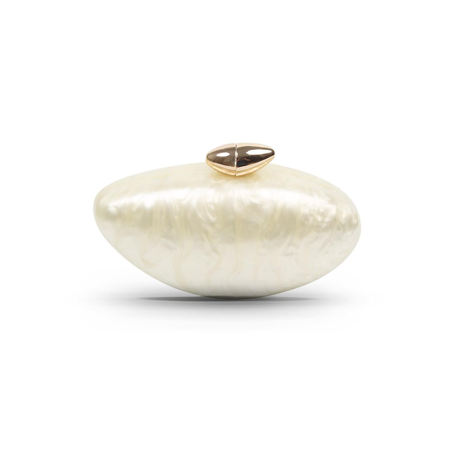 2413 Pearl White Evening Clutch Purse , Acrylic Wedding Guest Clutch Metal